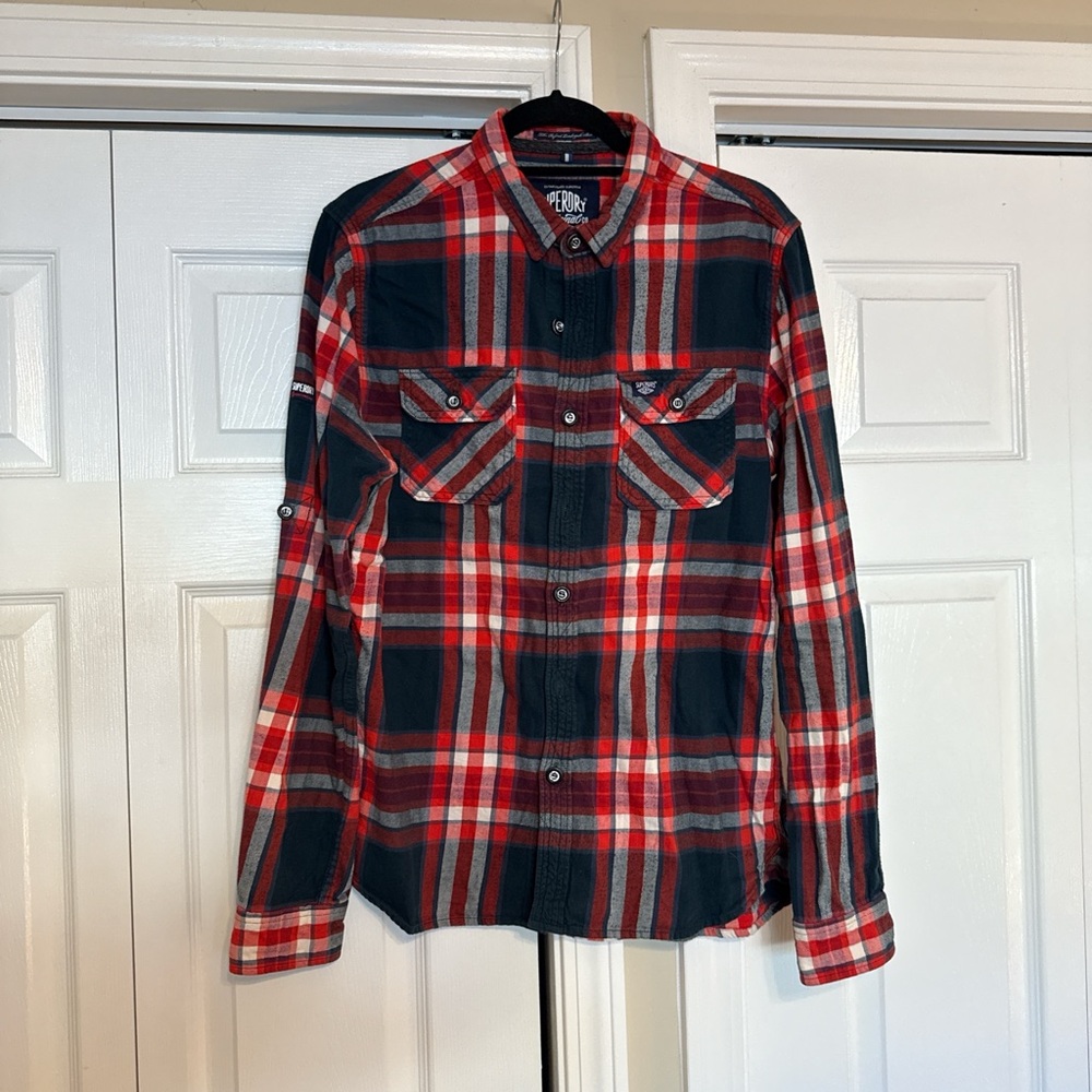 Superdry Red and Black Checkered Shirt